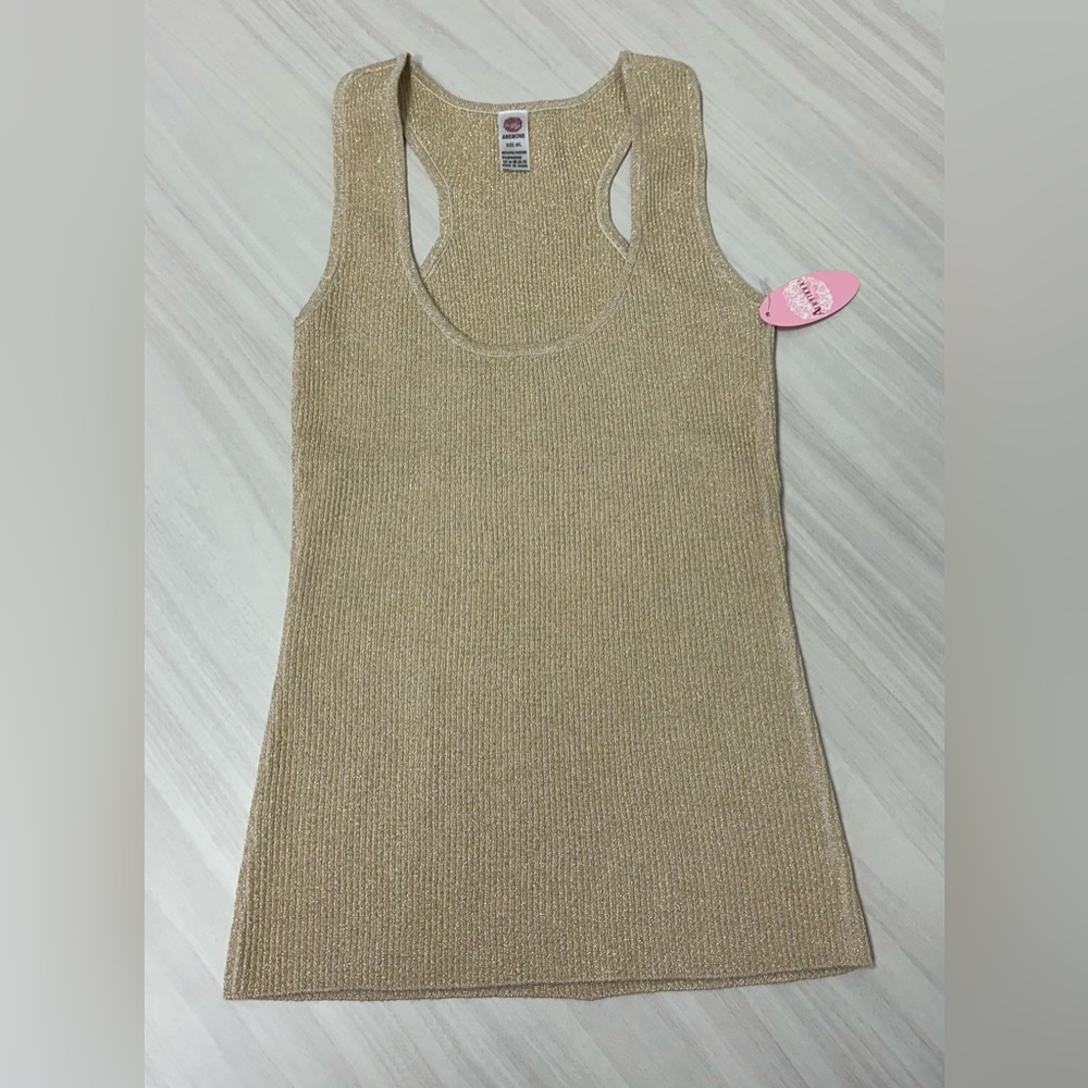 NWT Anemone Metallic Beige Tank Top